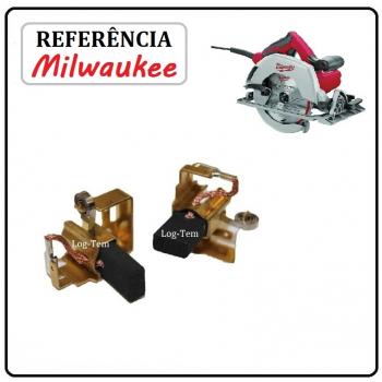 JOGO DE ESCOVA DE CARVÃO C/ PORTA ESCOVA - SERRA CIRCULAR MILWAUKEE - 1025-22-2022 - 6430-59 - ORIGINAL