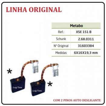 XSE 151 B - ESCOVA DE CARVÃO METABO - W 20-230 - C/ 2 PINOS