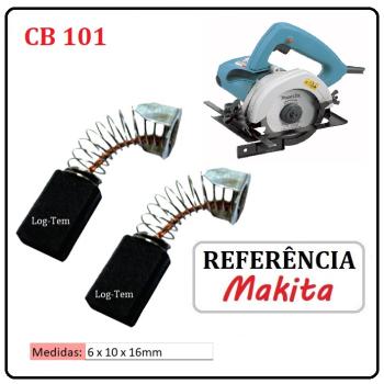 JOGO DE ESCOVA DE CARVÃO - SERRA MARMORE MAKITA - 643-100 - CB 101 - 4200 N