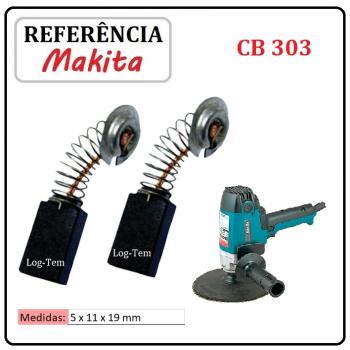 JOGO DE ESCOVA DE CARVÃO - LIXADEIRA VERTICAL MAKITA -  194996-6 - CB 303 - GV 7000