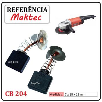 JOGO DE ESCOVA DE CARVÃO - LIXADEIRA MAKTEC - 194992-4 - CB 204 - MT 900