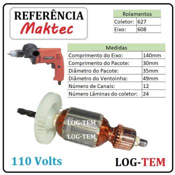 INDUZIDO / ROTOR / MOTOR - FURADEIRA MAKTEC 110 V - MT 811 - IMPORTADO