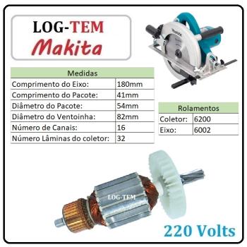 INDUZIDO / ROTOR / MOTOR - SERRA CIRCULAR MAKITA 220 V - 5902 B  - IMPORTADO