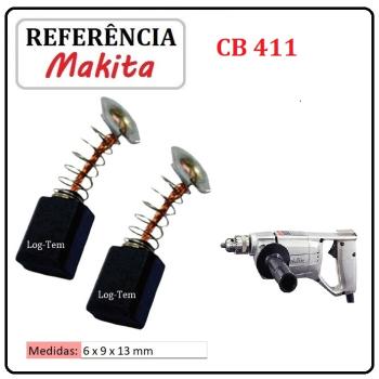 JOGO DE ESCOVA DE CARVÃO - FURADEIRA MAKITA -  195010-1 - CB 411 - 6500 N