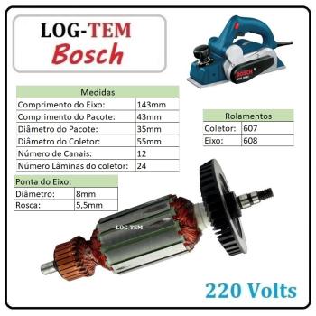 I-1-4-14 / INDUZIDO / ROTOR / MOTOR - PLAINA BOSCH 220 V - 1594 - GHO 10-82 - POS.3 - IMPORTADO