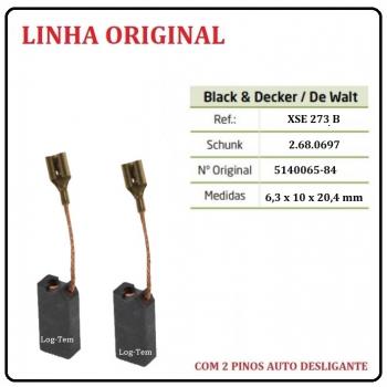 XSE 273 B - ESCOVA DE CARVÃO BLACK & DECKER - G 720 / G 730 - MODELO NOVO - C/ 2 PINOS AUTO DESLIGANTE