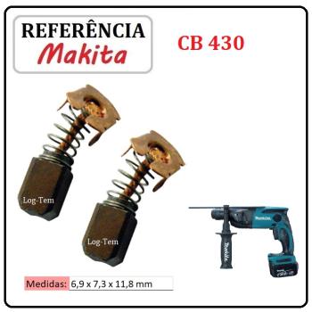 JOGO DE ESCOVA DE CARVÃO - MARTELETE BATERIA MAKITA - 195018-5 - CB 430 - BHR 162