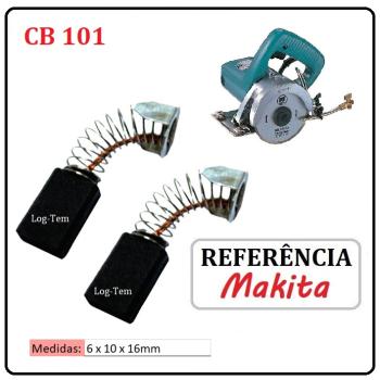 JOGO DE ESCOVA DE CARVÃO - SERRA MARMORE MAKITA - 643-100 - CB 101 - 4100 NB