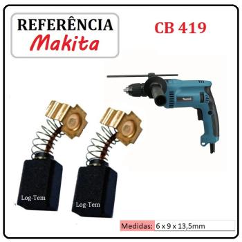 JOGO DE ESCOVA DE CARVÃO - FURADEIRA MAKITA - 195015-1 - CB 419 - HP 1621 F