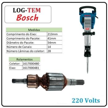 1614011117 - INDUZIDO / ROTOR / MOTOR - MARTELO BOSCH 220 V - 11335 - GSH 16-28 - POS.3 - ORIGINAL