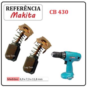 JOGO DE ESCOVA DE CARVÃO - PARAFUSADEIRA BATERIA MAKITA - 195018-5 - CB 430 - 6333 D