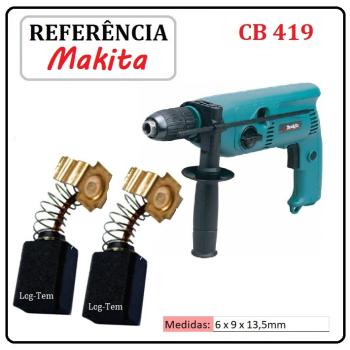 JOGO DE ESCOVA DE CARVÃO - FURADEIRA MAKITA - 195015-1 - CB 419 - HP 2040