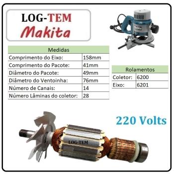 P-4-37 / 513304-6 - INDUZIDO / ROTOR / MOTOR - TUPIA MAKITA 220 V - 3601 B - POS.14 - ORIGINAL