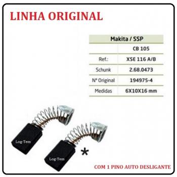 XSE 116 A/B - ESCOVA DE CARVÃO MAKITA - CB 105 - C / 1 PINO