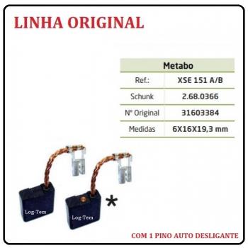 P4-3-1 / XSE 151 A/B - ESCOVA DE CARVÃO METABO - W 20-230 C/ 1 PINO