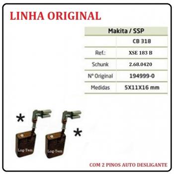 XSE 183 B - ESCOVA DE CARVÃO MAKITA - CB 318 - C/ 2 PINOS AUTO DESLIGANTE