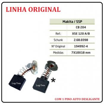 XSE 120 A/B - ESCOVA DE CARVÃO MAKITA - CB 204 - C/ 1 PINO