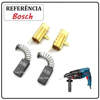 J-1-33 / JOGO DE ESCOVA DE CARVÃO C/ PORTA ESCOVA - MARTELO BOSCH 1617014146 - 11B5A - GBH 2-20 D - ORIGINAL