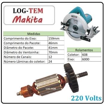 INDUZIDO / ROTOR / MOTOR - SERRA CIRCULAR MAKITA 220 V - 5740 NB - IMPORTADO