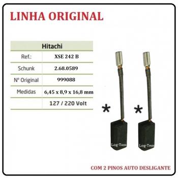 XSE 242 B - ESCOVA DE CARVÃO HITACHI - G 12 SE 3 - C/ 2 PINOS PINOS AUTO DESLIGANTE
