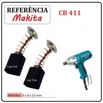 JOGO DE ESCOVA DE CARVÃO - CHAVE IMPACTO MAKITA -  195010-1 - CB 411 - 6950 N