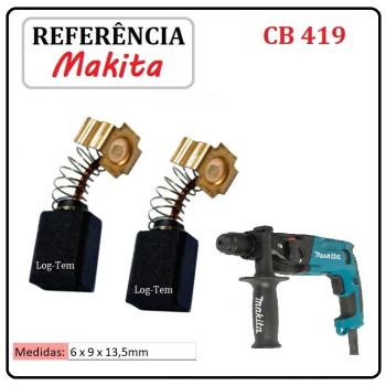 JOGO DE ESCOVA DE CARVÃO - MARTELETE MAKITA - 195015-1 - CB 419 - HR 1830