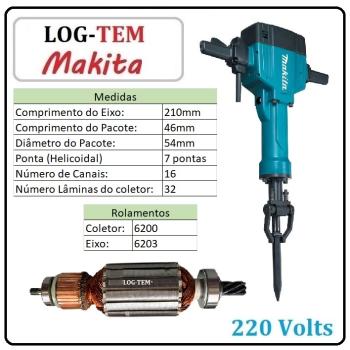 K-2-2-7 / 516922-9 - INDUZIDO / ROTOR / MOTOR - MARTELO MAKITA 220 V - HM 1810 - POS.4 - ORIGINAL