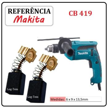 JOGO DE ESCOVA DE CARVÃO - FURADEIRA MAKITA - 195015-1 - CB 419 - HP 1210