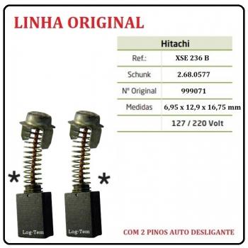 XSE 236 B - ESCOVA DE CARVÃO HITACHI - DH 50 SA1 - C/ 2 PINOS PINOS AUTO DESLIGANTE