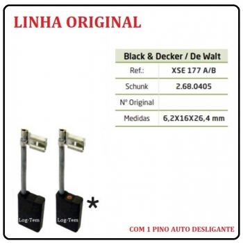 XSE 177 A/B - ESCOVA DE CARVÃO DEWALT - D25900 K C/ 1 PINO