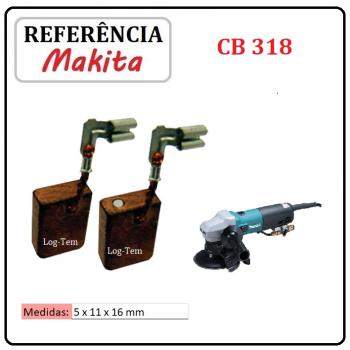 JOGO DE ESCOVA DE CARVÃO - LIXADEIRA UMIDO MAKITA - 194999-0 - CB 318 - PW  5001 C
