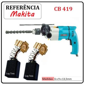 JOGO DE ESCOVA DE CARVÃO - FURADEIRA MAKITA - 195015-1 - CB 419 - HP 2032