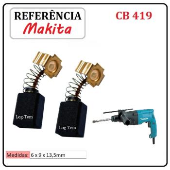 JOGO DE ESCOVA DE CARVÃO - MARTELETE MAKITA - 195015-1 - CB 419 - HR 2020