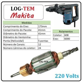 K-1-2-7 / INDUZIDO / ROTOR / MOTOR - MARTELO MAKITA 220 V - HR 4000 C - POS.101 - IMPORTADO