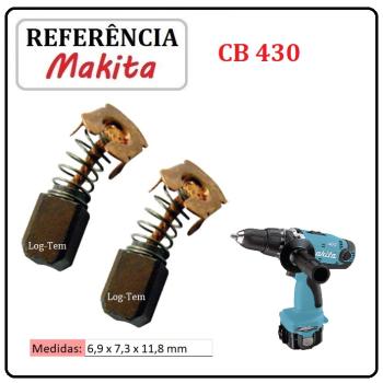 JOGO DE ESCOVA DE CARVÃO - PARAFUSADEIRA BATERIA MAKITA - 195018-5 - CB 430 - 6219 D