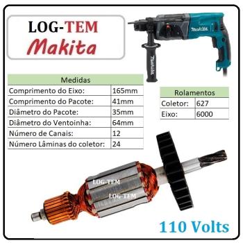 INDUZIDO / ROTOR / MOTOR - MARTELETE MAKITA 220 V - HR 2470 - POS.63 A - IMPORTADO