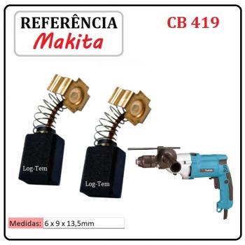 JOGO DE ESCOVA DE CARVÃO - FURADEIRA MAKITA - 195015-1 - CB 419 - HP 2071 F