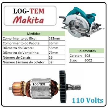 INDUZIDO / ROTOR / MOTOR - SERRA CIRCULAR MAKITA 110 V - 5007 N - IMPORTADO