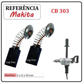 JOGO DE ESCOVA DE CARVÃO - FURADEIRA MAKITA -  194996-6 - CB 303 - DS 4000