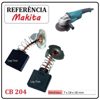 JOGO DE ESCOVA DE CARVÃO - ESMERILHADEIRA MAKITA - 194992-4 - CB 204 - GA 7020