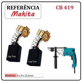 JOGO DE ESCOVA DE CARVÃO - FURADEIRA MAKITA - 195015-1 - CB 419 - HP 2050 F