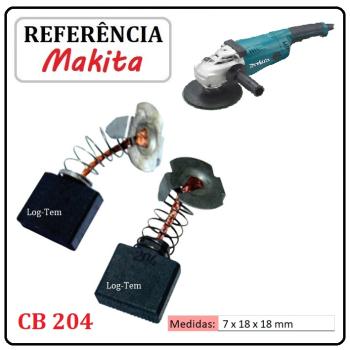 JOGO DE ESCOVA DE CARVÃO - LIXADEIRA MAKITA - 194992-4 - CB 204 - SA 7021