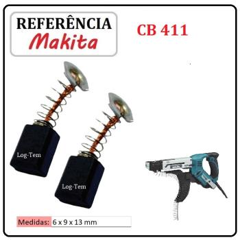 JOGO DE ESCOVA DE CARVÃO - PARAFUSADEIRA  COM ALIMENTACAO AUTOMATICA MAKITA -  195010-1 - CB 411 - 6846
