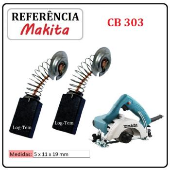 JOGO DE ESCOVA DE CARVÃO - SERRA MARMORE MAKITA -  194996-6 - CB 303 - 4100 NSZ