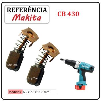 JOGO DE ESCOVA DE CARVÃO - PARAFUSADEIRA BATERIA MAKITA - 195018-5 - CB 430 - 8414 D