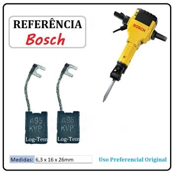 J-1-18 / JOGO DE ESCOVA DE CARVÃO - MARTELO BOSCH - 1617000425 - 11304 - GSH 27 - ORIGINAL