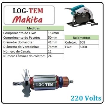 INDUZIDO / ROTOR / MOTOR - SERRA CIRCULAR MAKITA 220 V - 5800 H - IMPORTADO