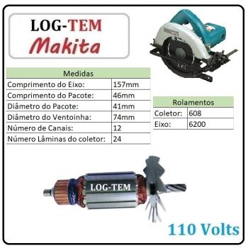 INDUZIDO / ROTOR / MOTOR - SERRA CIRCULAR MAKITA 110 V - 5800 NB - IMPORTADO