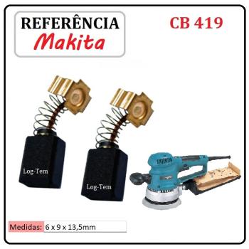 JOGO DE ESCOVA DE CARVÃO - LIXADEIRA ORBITAL MAKITA - 195015-1 - CB 419 - BO 6030