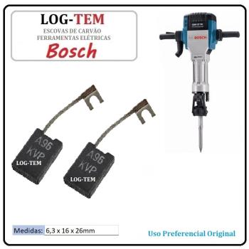 JOGO DE ESCOVA DE CARVÃO - MARTELO BOSCH - 1617000425 - 11C0A - GSH 27 VC - ORIGINAL